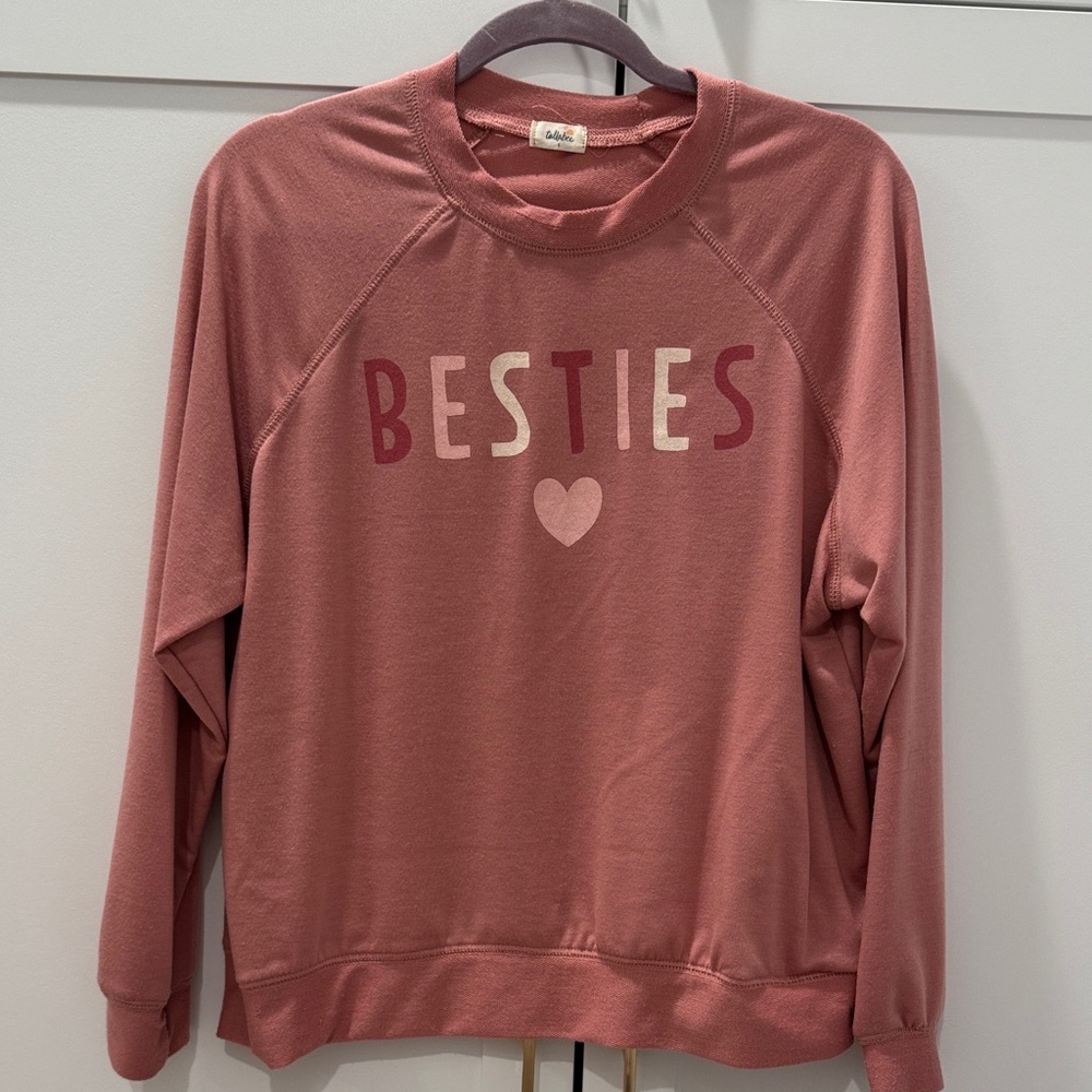 Cozy Pink 'Besties' Sweatshirt